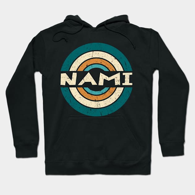 Retro Styles Nami Name Birthday 70s 80s 90s Circle Hoodie by Amir Dorsman Tribal